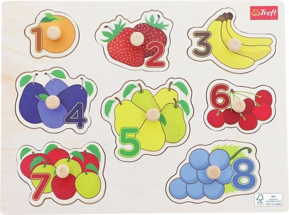 Drewniane puzzle OWOCE – 8 elementów