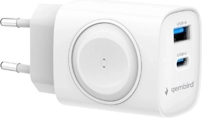 Ładowarka Gembird USB‑A/USB‑C 20 W z Power Delivery i Quick Charge 3.0, biała