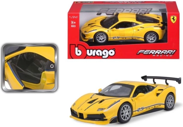 Metalowy model Bburago 1:24 Ferrari 488 Challenge żółty