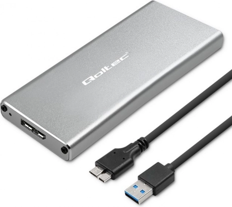Aluminiowa obudowa dla M.2 SSD SATA NGFF z USB 3.0, 5 Gb/s, 2 TB, srebrna