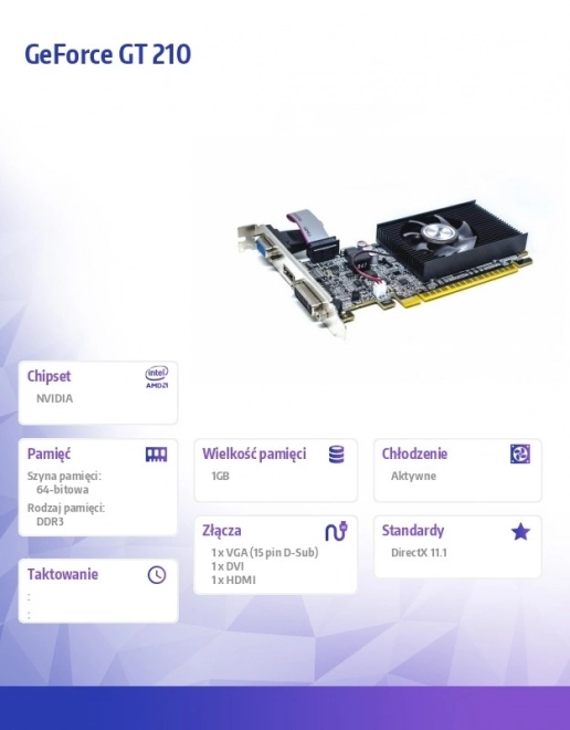 Karta graficzna GeForce GT 210 1GB DDR3
