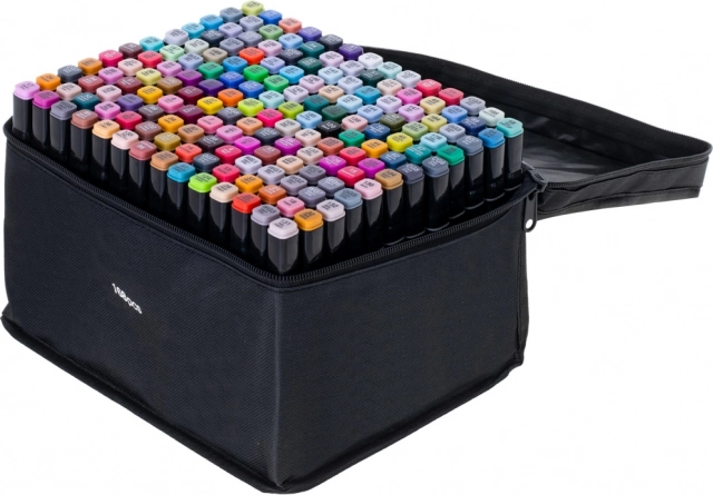 Dwustronne markery alkoholowe w etui z podstawką – 168