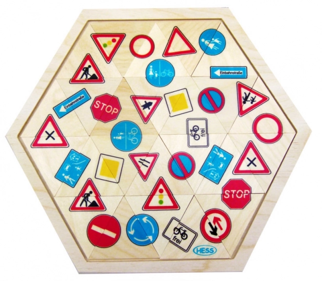 Hess Puzzle mozaika Znaki drogowe 24 elementy