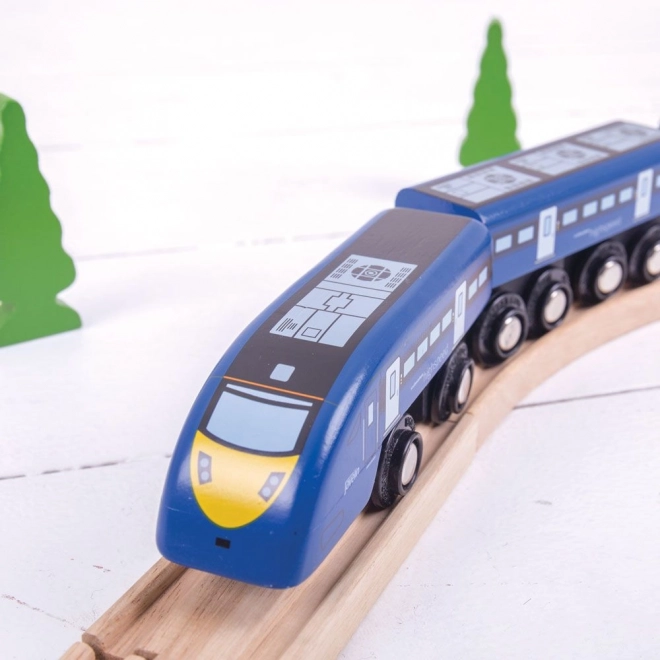 Bigjigs Rail niebieski pociąg dużych prędkości