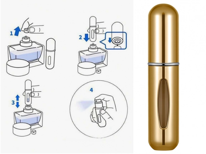Podróżny rozpylacz z atomizerem perfum 5ml dozownik perfum – złoty
