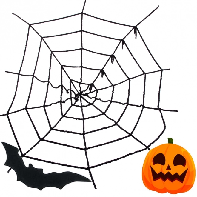 Sztuczna czarna pajęczyna na Halloween