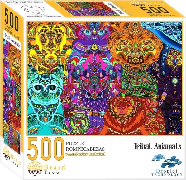 Puzzle Plemienne zwierzęta 500 elementów Brain Tree