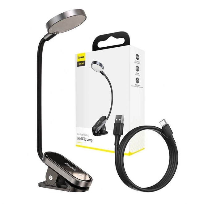 Baseus (DGRAD-0G) Comfort Reading Mini Clip Lamp - ciemnoszary