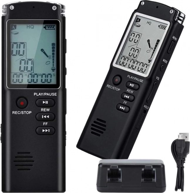 Dyktafon MP3 z odtwarzaczem, 8 GB pamięci i czułym mikrofonem