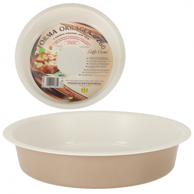 Okrągła forma do pieczenia ciast, quiche 26 cm brązowa