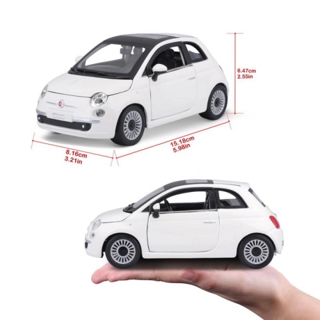 Bburago 1:24 Fiat 500 (2007) Biały