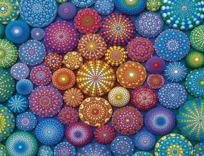 Puzzle 2D 2000 elementów Tęczowe mandale