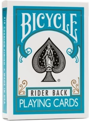Karty do gry Bicycle z turkusowym rewersem – rozmiar pokerowy