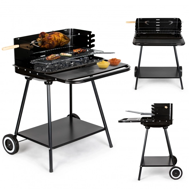 Przenośny grill ogrodowy z półką 2 ruszty SL5434P