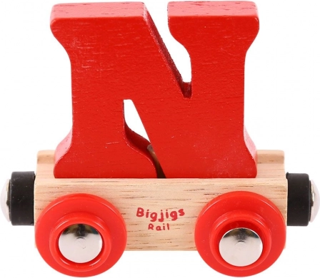 Bigjigs Rail wagonik z literą N do drewnianej kolejki