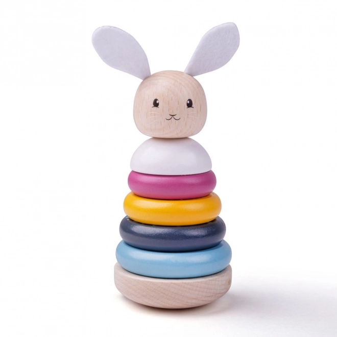 Bigjigs Baby Drewniana wieża motoryczna z króliczkiem