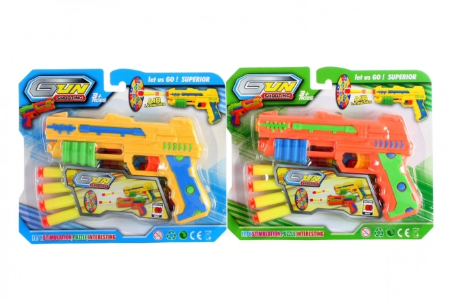 Plastikowy pistolet z piankowymi nabojami
