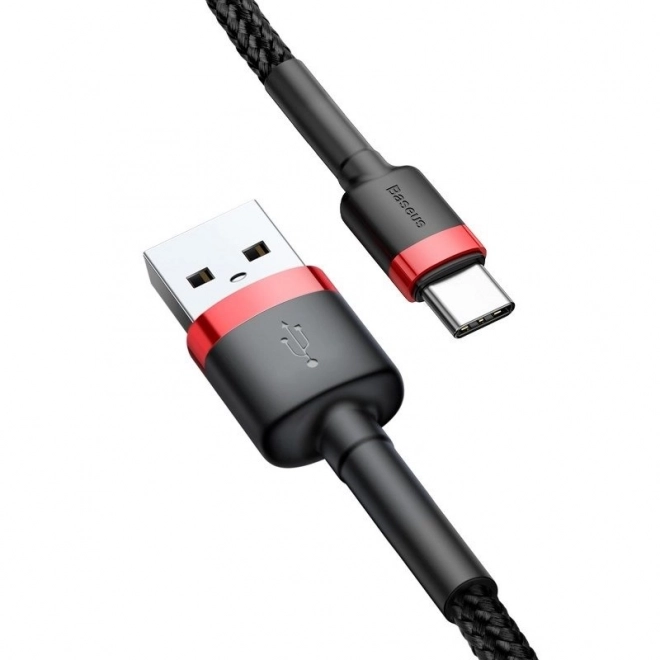 Kabel USB-C Baseus Cafule 3A 1m czerwono-czarny