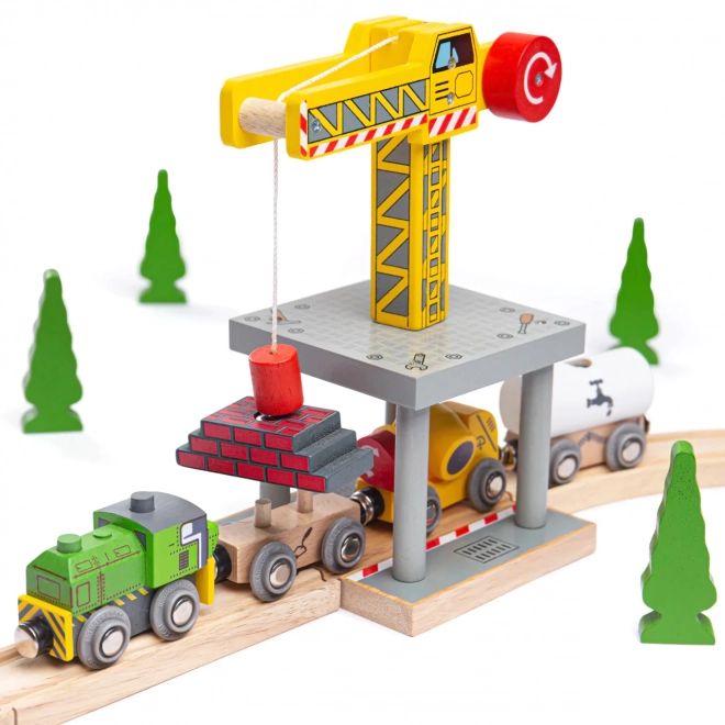 Bigjigs Rail Duży żuraw żółty