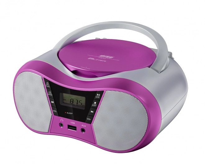 Przenośny odtwarzacz CD z Bluetooth i USB różowy