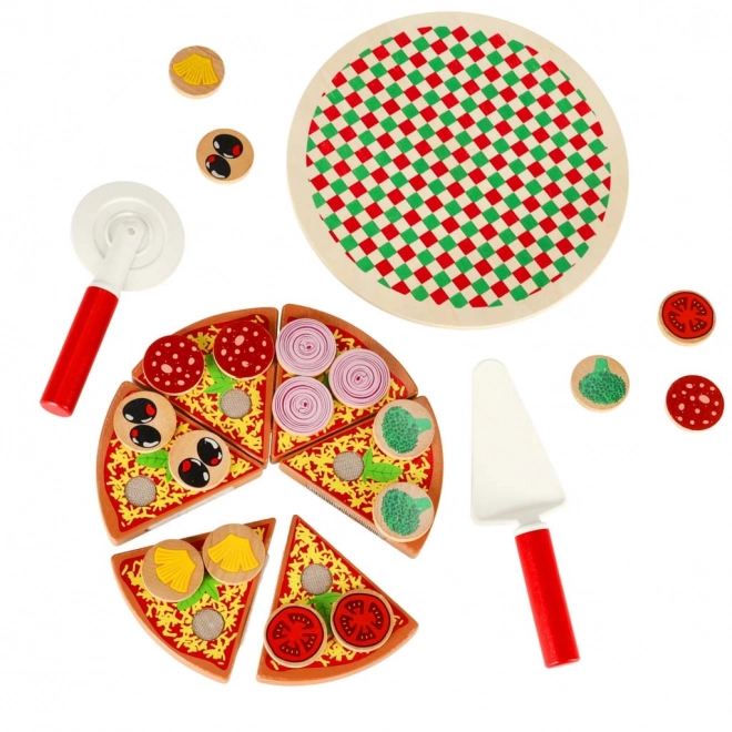 Drewniany zestaw do zabawy Pizza z akcesoriami