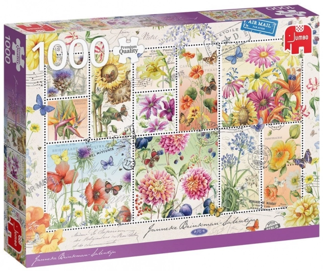 Znaczki kwiatowe Jumbo puzzle letnie 1000 elementów