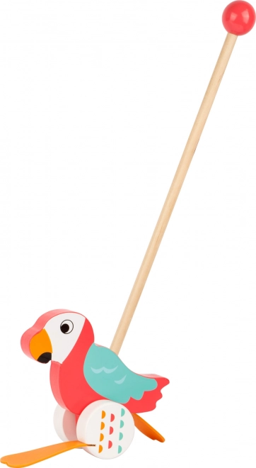 Small foot jeździk papuga Lori – drewniane pchane odpychadło na pierwsze kroki