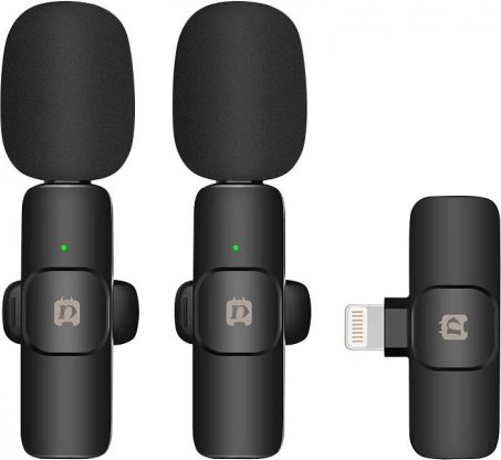 Bezprzewodowy mikrofon krawatowy PULUZ PU3150B Lightning do iPhone i iPad