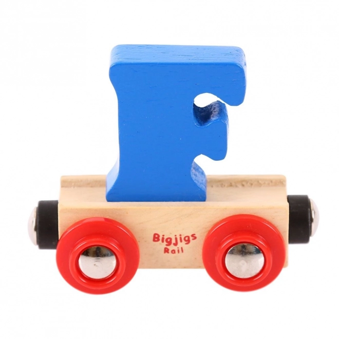 Bigjigs Rail drewniany wagonik z literą F