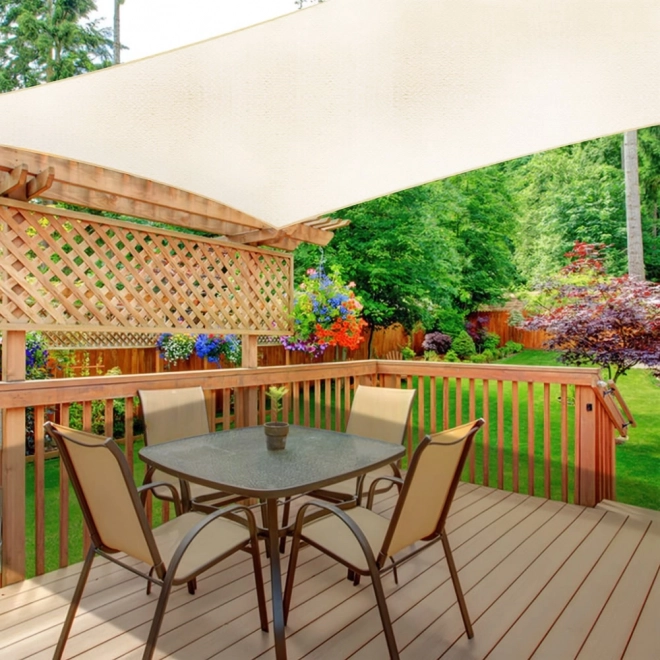 Kwadratowa Plachta Cieniująca z Wodoodpornym Dachem 3x3m ModernHome - beżowa