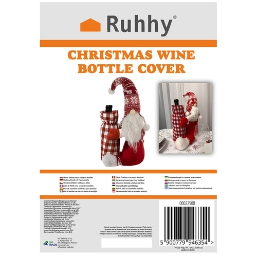 Świąteczny skrzat z torbą na butelkę Ruhhy 22508