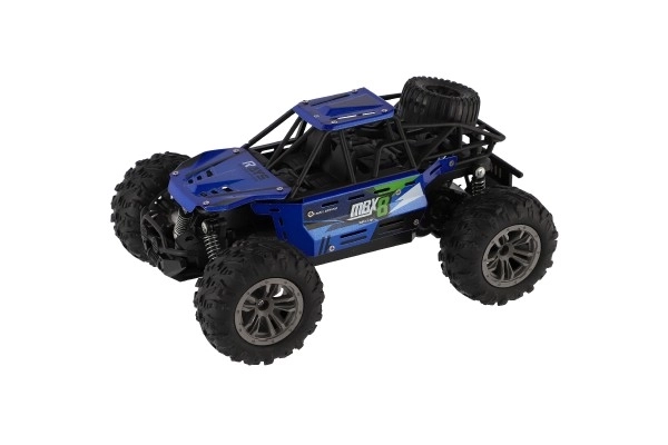 Auto RC buggy terenowe niebieskie 22cm plastikowe 2,4GHz na baterie + paczka do ładowania w pudełku 32x16x18cm