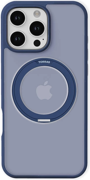 Etui ochronne Torras Ostand Pro z pierścieniem MagSafe do iPhone 16 Pro – niebieskie