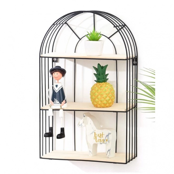 Półka ścienna, czarna, dekoracyjna, styl LOFT - wysokość 45 cm