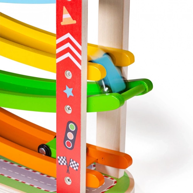 Drewniany tor wyścigowy dla samochodów od Bigjigs Toys