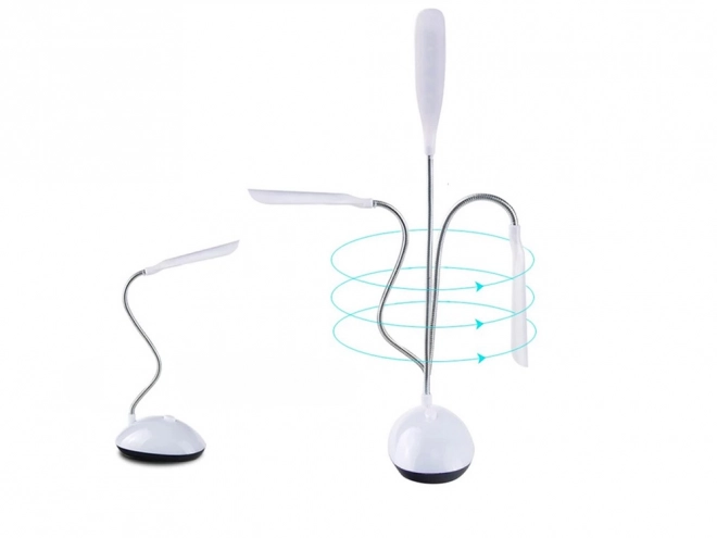 Biała szkolna stołowa lampa LED