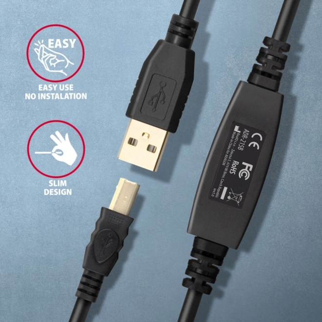 ADR-215B USB 2.0 A-M -> B-M aktywny kabel łączący/wzmacniacz 15 m