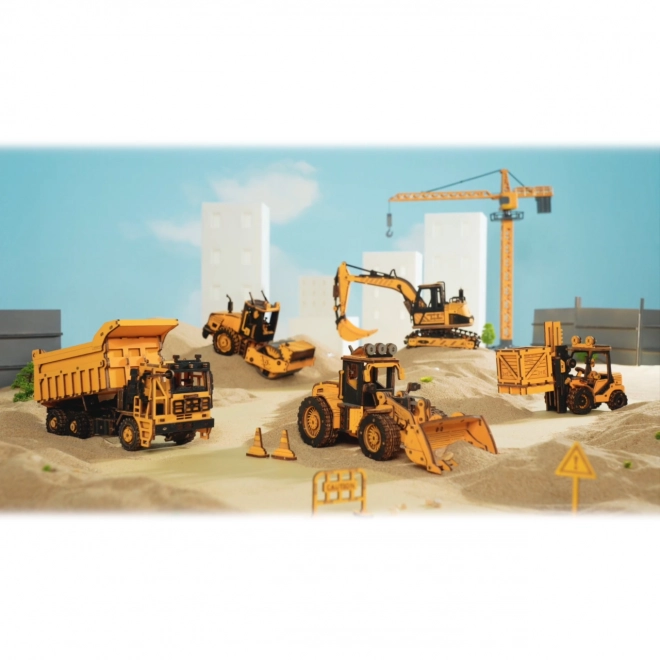 RoboTime drewniane 3D puzzle - Walec drogowy
