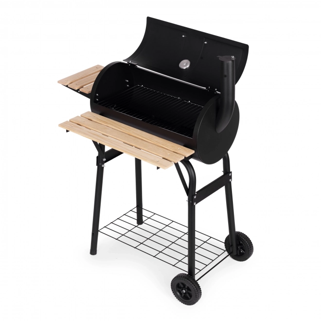 Duży grill ogrodowy z termometrem i kominem