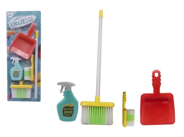 Zestaw do sprzątania / sprzątaczka z akcesoriami plastik 5 sztuk na kartce 21,5x57,5x5cm