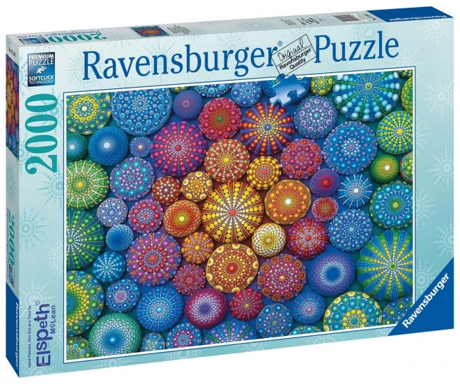 Puzzle 2D 2000 elementów Tęczowe mandale