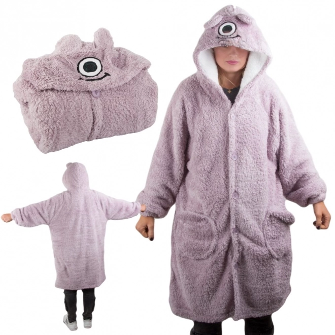 Ciepła oversize bluza z kapturem i futrem
