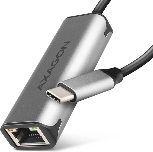 Adapter USB‑C 3.2 Gen 1 2,5GbE AXAGON z układem Realtek RTL8156B, szary