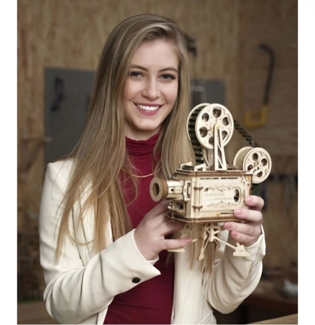 RoboTime 3D drewniane mechaniczne puzzle Filmowy projektor