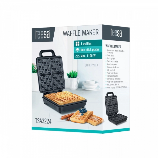 Gofrownica 4 gofry 1100W teflonowa