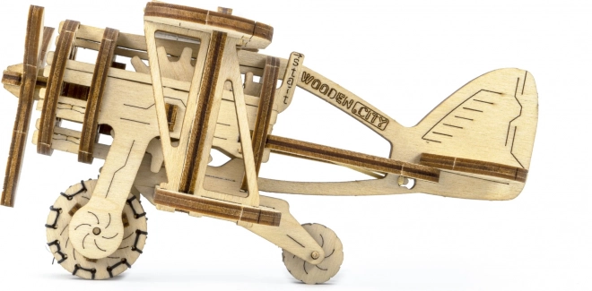 Drewniane puzzle 3D dwupłatowiec