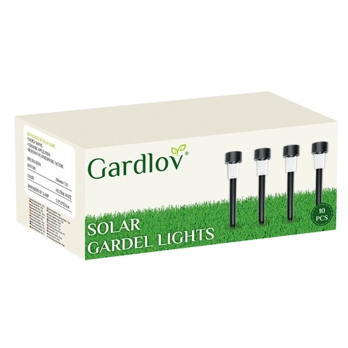 Solarne ogrodowe lampy LED - zestaw 10, wkopywane, wodoodporne, ciepłe białe światło