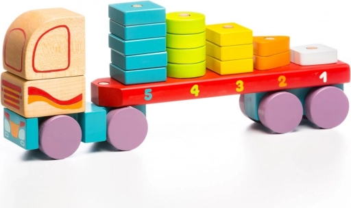 Drewniana układanka CUBIKA Ciężarówka z figurami geometrycznymi