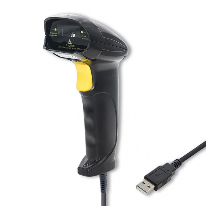 Laserowy czytnik kodów kreskowych 1D USB czarny
