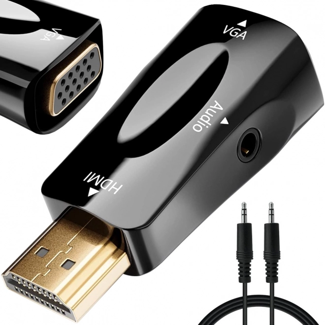Konwerter z HDMI na VGA z wyjściem audio